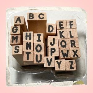 3/$10 Hobby Lobby Stamp Set Alphabet A-Z Wooden Rubber